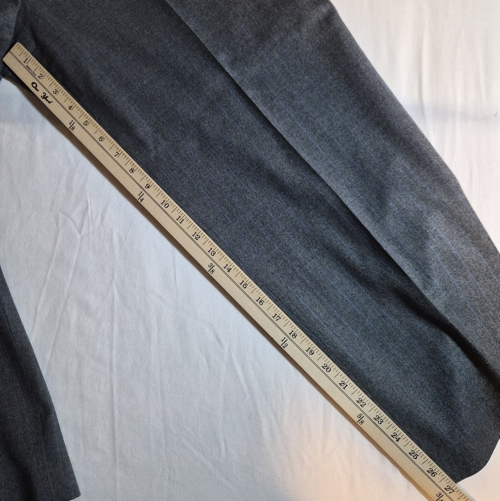 Talbots Petites Grey Blue Pinstripe Wool Blend Dress Pants Slacks Size 18P - Picture 5 of 10